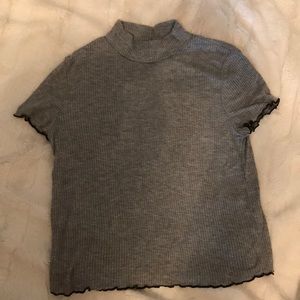 waffle, semi turtleneck top